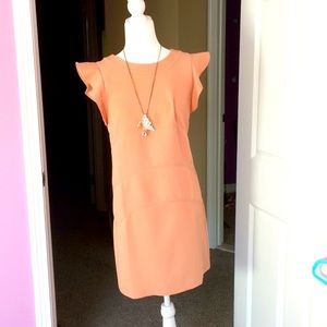 NWOT Ann Taylor midi salmon pink dress.